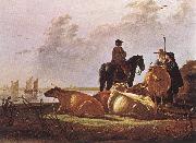 CUYP, Aelbert Peasants with Four Cows by the River Merwede dfg oil painting artist
